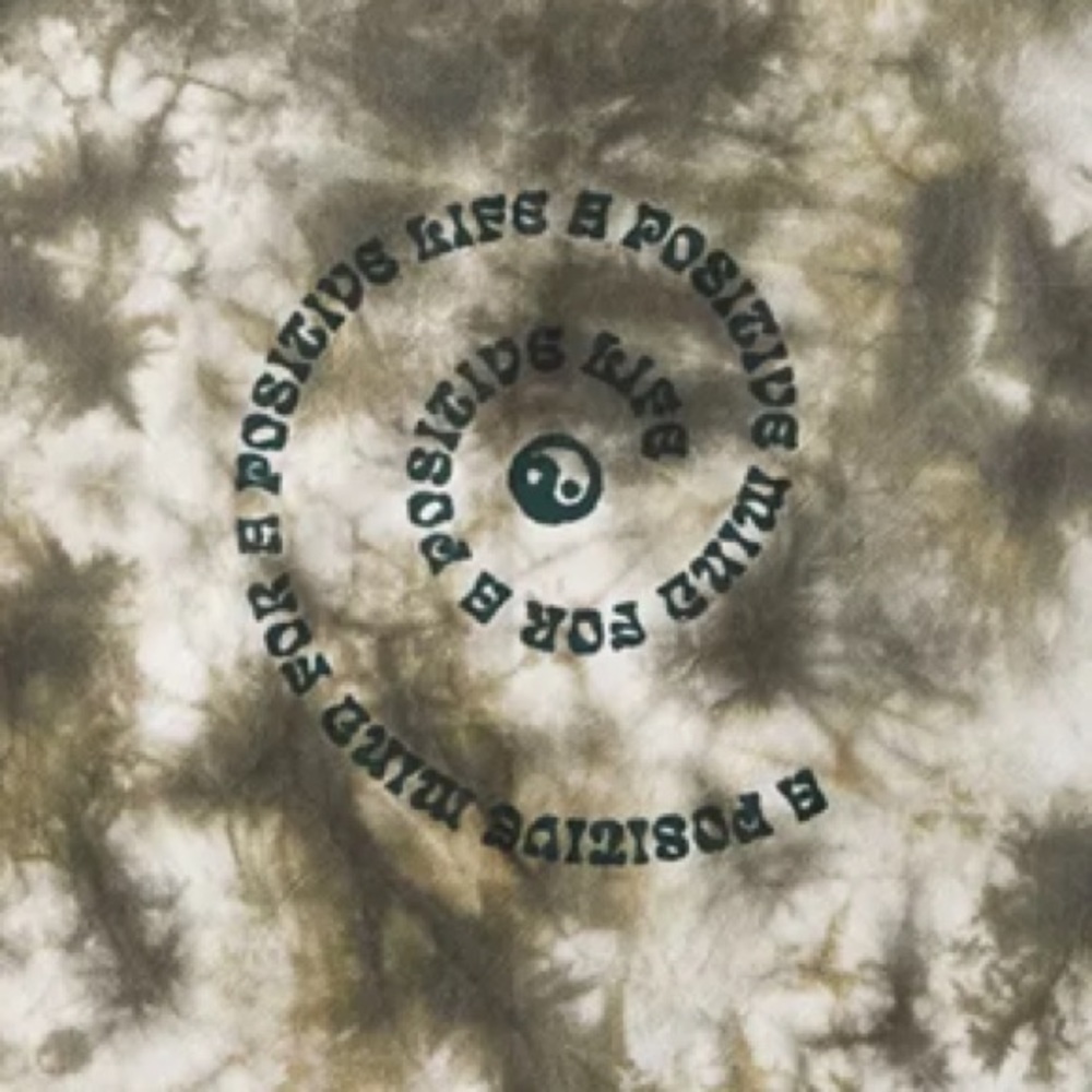 UO tie dye towel “a positive mind for a positive life..” Yin and Yang sign